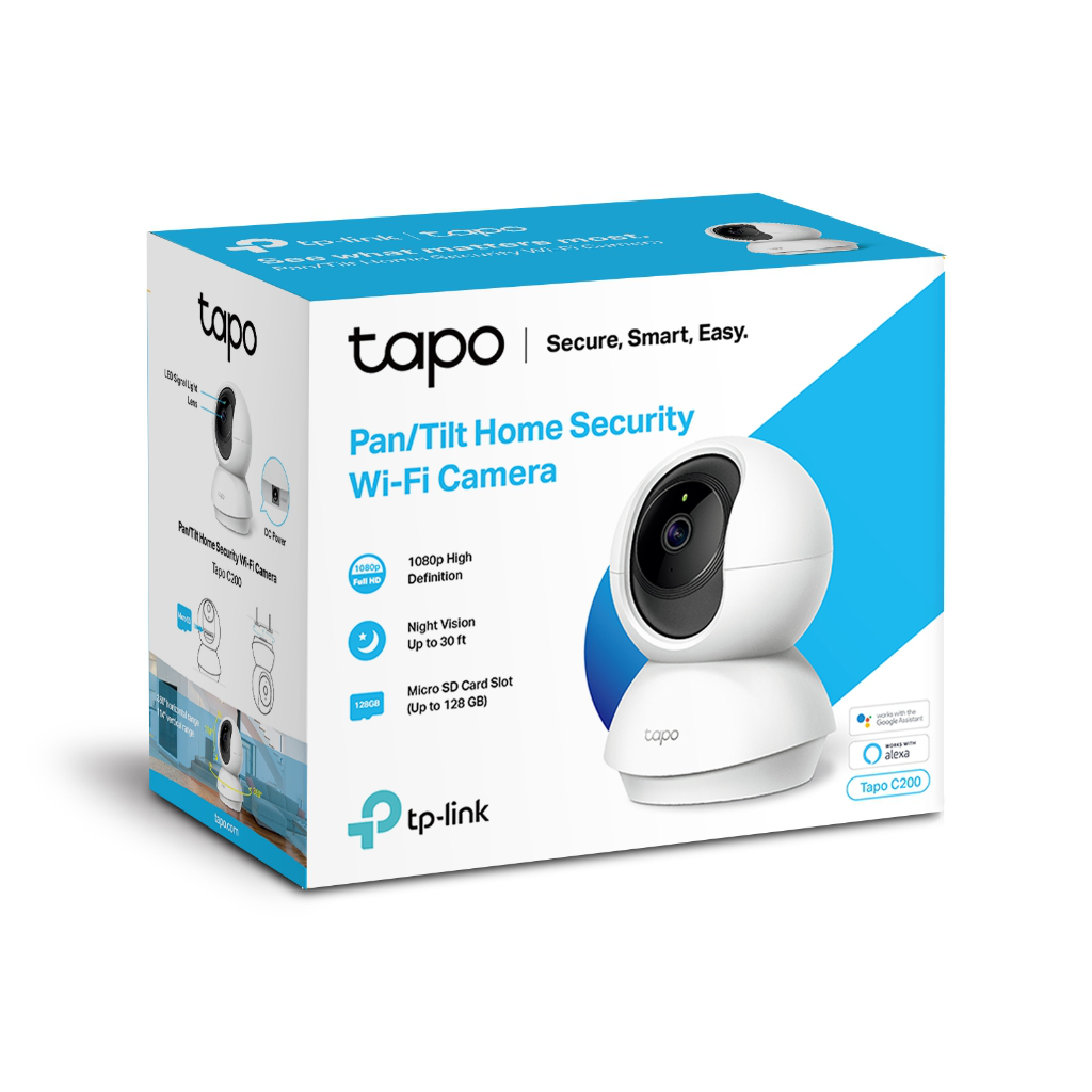 TPLINK Tapo C200 Bebek/Ev Güvenlik Kamerası WiFi 1080P Gece Görüşü PAN
