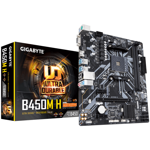 GIGABYTE B450M-H DDR4 D-SUB HDMI USB3,1 AM4 