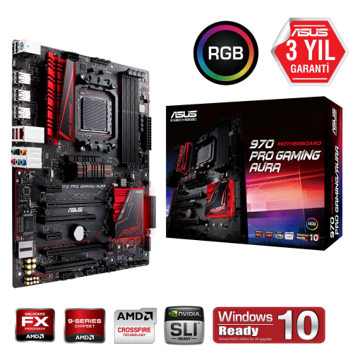 ASUS 970 PRO GAMING AURA S/L 4xDDR3 SLI PCI (AM3) - BizdeHesapli.Com