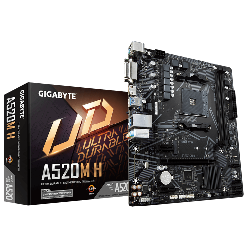 GIGABYTE A520M H rev.1.2, 2xDDR4, M.2, DVI, HDMI, AM4 Soket Anakart