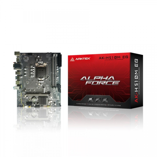 ARKTEK ALPHA FORCE, AK-H510M EG, 2xDDR4, M.2, HDMI, DP, 10-11.Nesil, LGA1200 Soket, Anakart