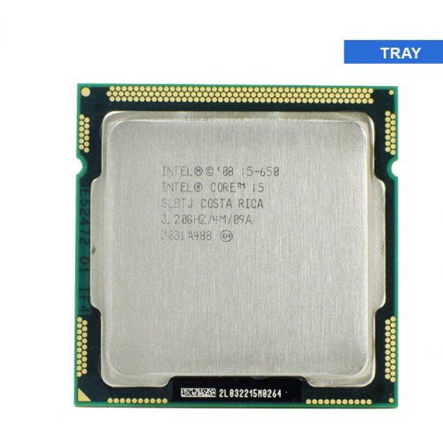 INTEL i5-650 2 Core, 3.46Ghz, 4Mb, 73W, LGA1156, 1.Nesil, TRAY (Grafik Kart VAR, Fan YOK)