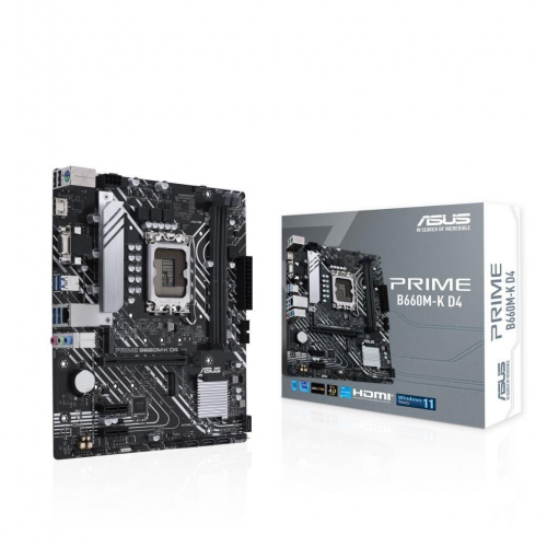 ASUS PRIME B660M-K D4, 2xDDR4, 2x M.2, D-SUB, HDMI, 12-13.Nesil, LGA1700 Soket, Anakart